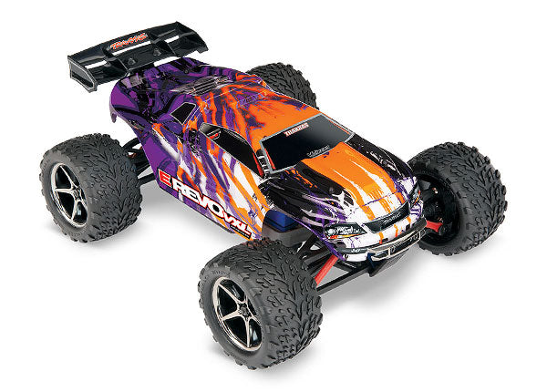 TRAXXAS 71076-3  E-Revo® RTR VXL: 1/16 Scale Electric 4WD Racing Monster Truck. Ready-To-Race® with TQi Traxxas 2.4GHz Radio System, Velineon® VXL-3m brushless ESC and TSM. Includes: 6-Cell NiMH 1200mAh Traxxas® battery