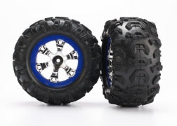 TRAXXAS 7274 Geode chrome, blue beadlock style wheels, Canyon AT tires
