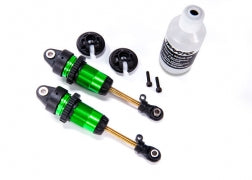 TRAXXAS 7461G Shocks, GTR long green-anodized, PTFE-coated bodies with TiN shafts fully assembled, without springs) (2)