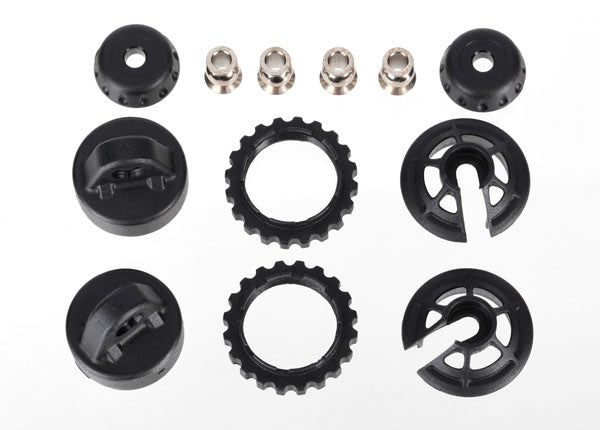 TRAXXAS 7468 Caps and spring retainers, GTR long/xx-long shock (upper cap (2)/ hollow balls (4)/ bottom cap (2)/ upper retainer (2)/ lower retainer (2))