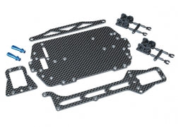 TRAXXAS 7525 Carbon fiber conversion kit (includes chassis, upper chassis, battery hold down, adhesive foam tape, hardware)