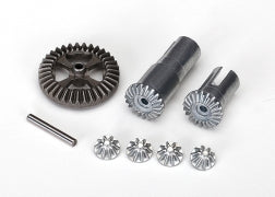 TRAXXAS 7579X Gear set, differential, metal (output gears (2)/ spider gears (4)/ ring gear, 35T (1)/ 2x14.8mm pin (1))
