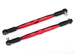 TRAXXAS 7748R Toe links X-Maxx TUBES red-anodized, 7075-T6 aluminum, stronger than titanium 157mm (2) w/ rod ends, assembled with steel hollow balls (4)/ aluminum wrench, 10mm (1)