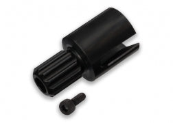TRAXXAS 7754X X-Maxx drive cup with 3x8mm CS hardware. For use with 8S spec heavy duty driveshaft # 7750X only.