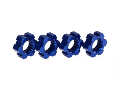 TRAXXAS 7756X Wheel hubs, hex, aluminum blue-anodized (4)