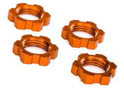 TRAXXAS 7758T Wheel nuts splined 17mm serrated orange-anodized (4)