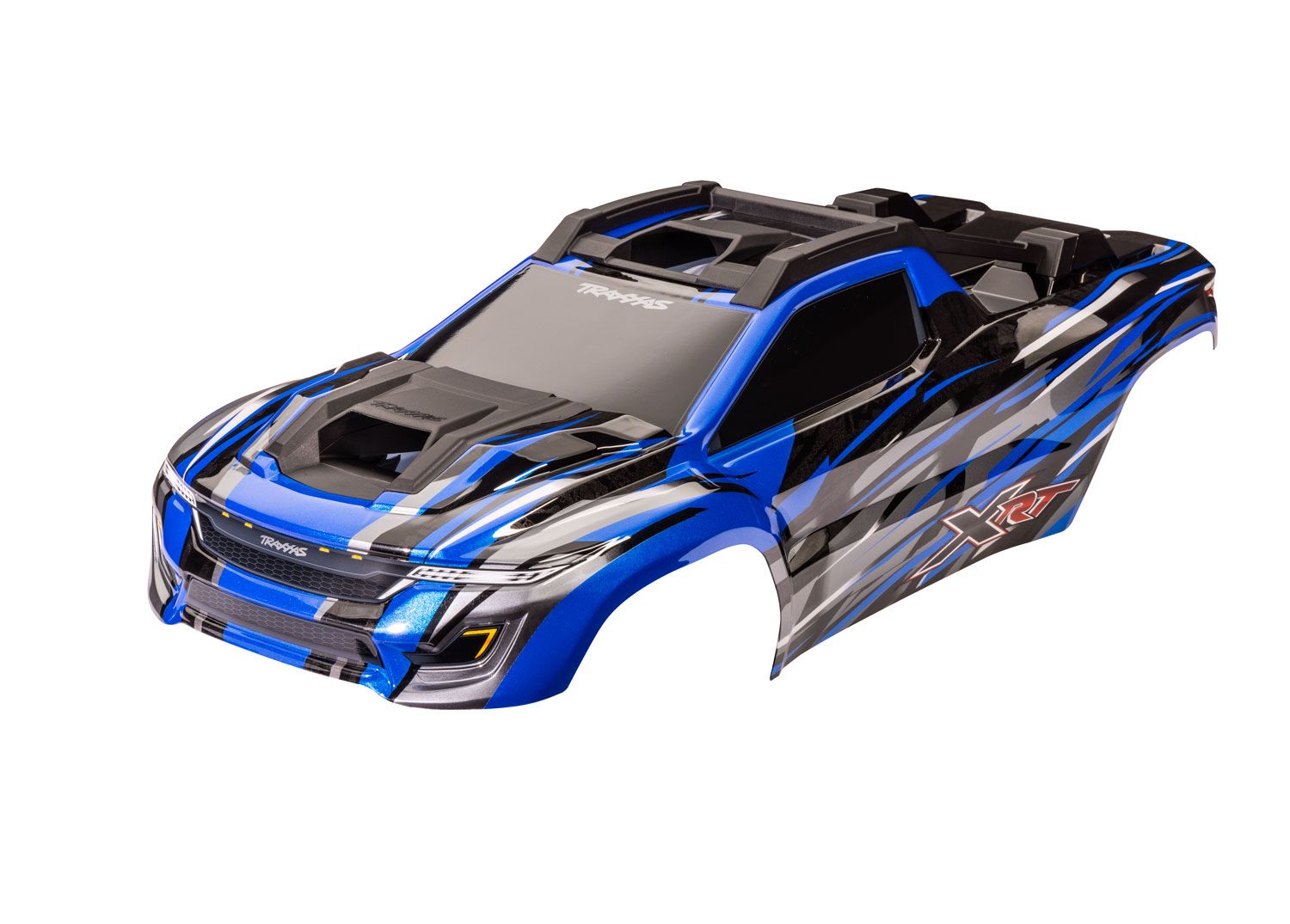 TRAXXAS 7812A Body, XRT™, blue (painted, decals applied) (assembled with front & rear body supports for clipless mounting, roof & hood skid pads)
