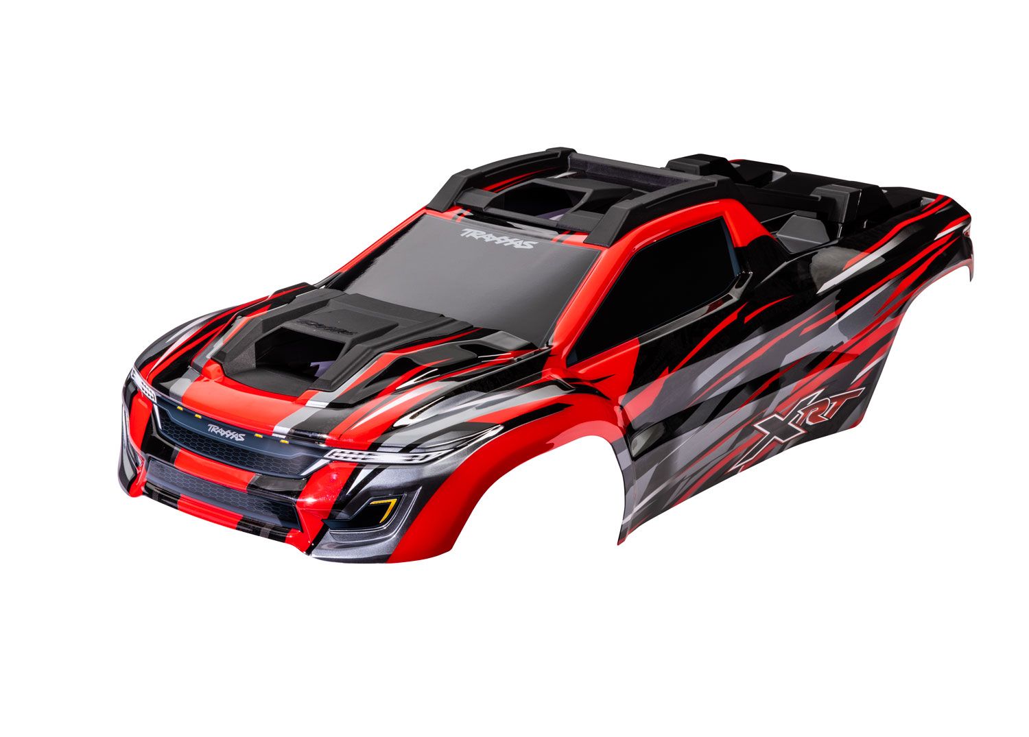 TRAXXAS 7812R Body, XRT™, red (painted, decals applied) (assembled with front & rear body supports for clipless mounting, roof & hood skid pads)
