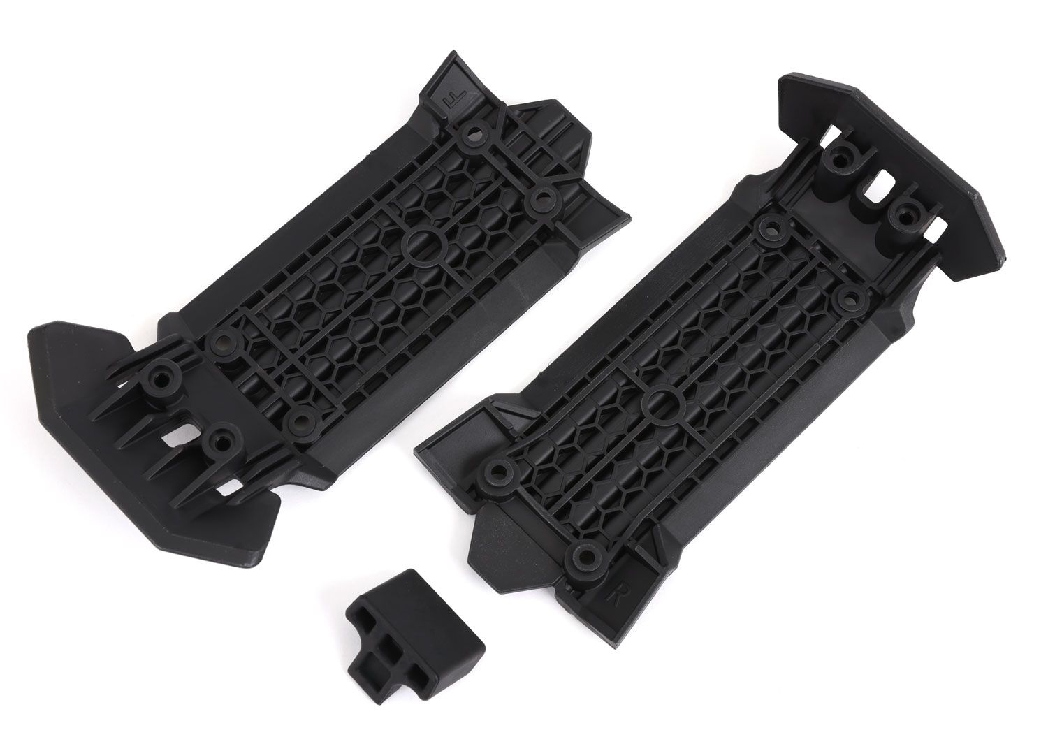 TRAXXAS 7844 Skid plate, front (1), rear (1)/ rubber impact cushion (1)