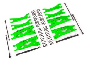 TRAXXAS 7895G Suspension kit, X-Maxx® WideMaxx®, green (includes front & rear suspension arms, front toe links, driveshafts, shock springs)
