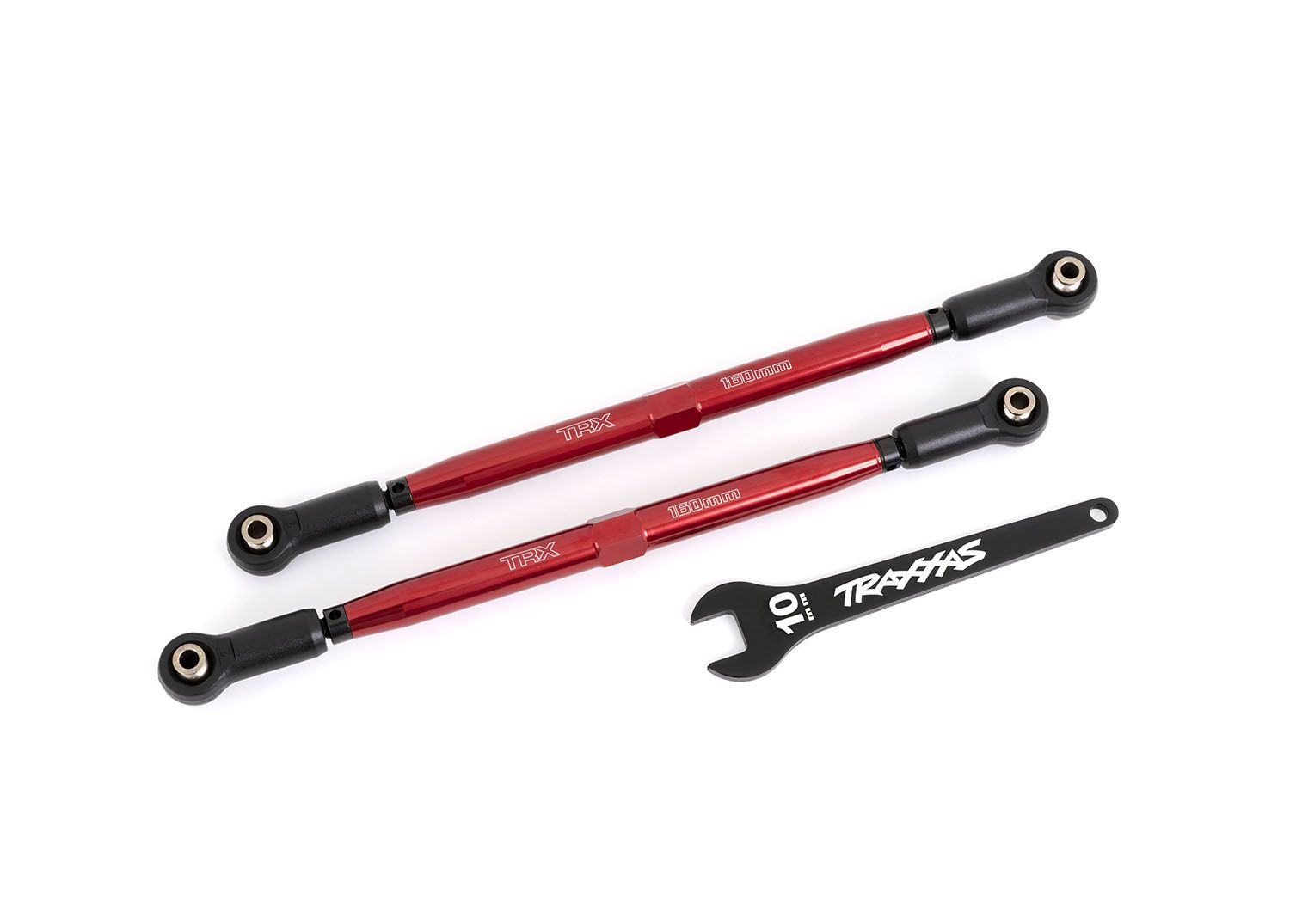 TRAXXAS 7897R Toe links, front (TUBES red-anodized, 7075-T6 aluminum, stronger than titanium) (2) (for use with #7895R X-Maxx® WideMaxx® suspension kit)
