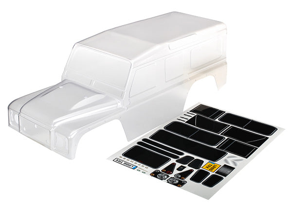 TRAXXAS 8011 Lexan Body Land Rover Defender (clear, trimmed, requires painting)/ window masks/ decal sheet