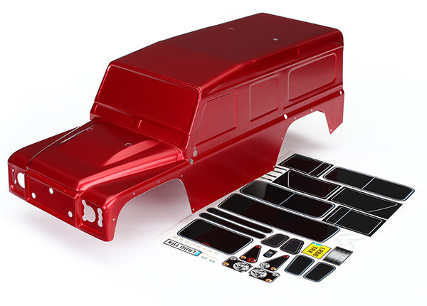 TRAXXAS 8011R Lexan Body Land Rover Defender, red (painted)/ decals