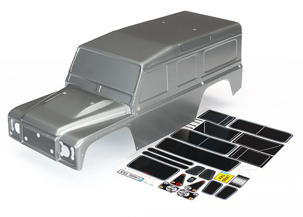 TRAXXAS 8011X Lexan Body Land Rover Defender, graphite silver (painted)/ decals