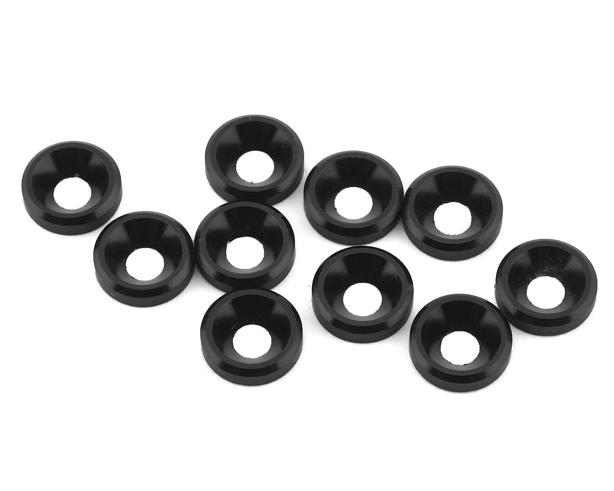 1 UP 80309 Racing 3mm Countersunk Washers Black 10