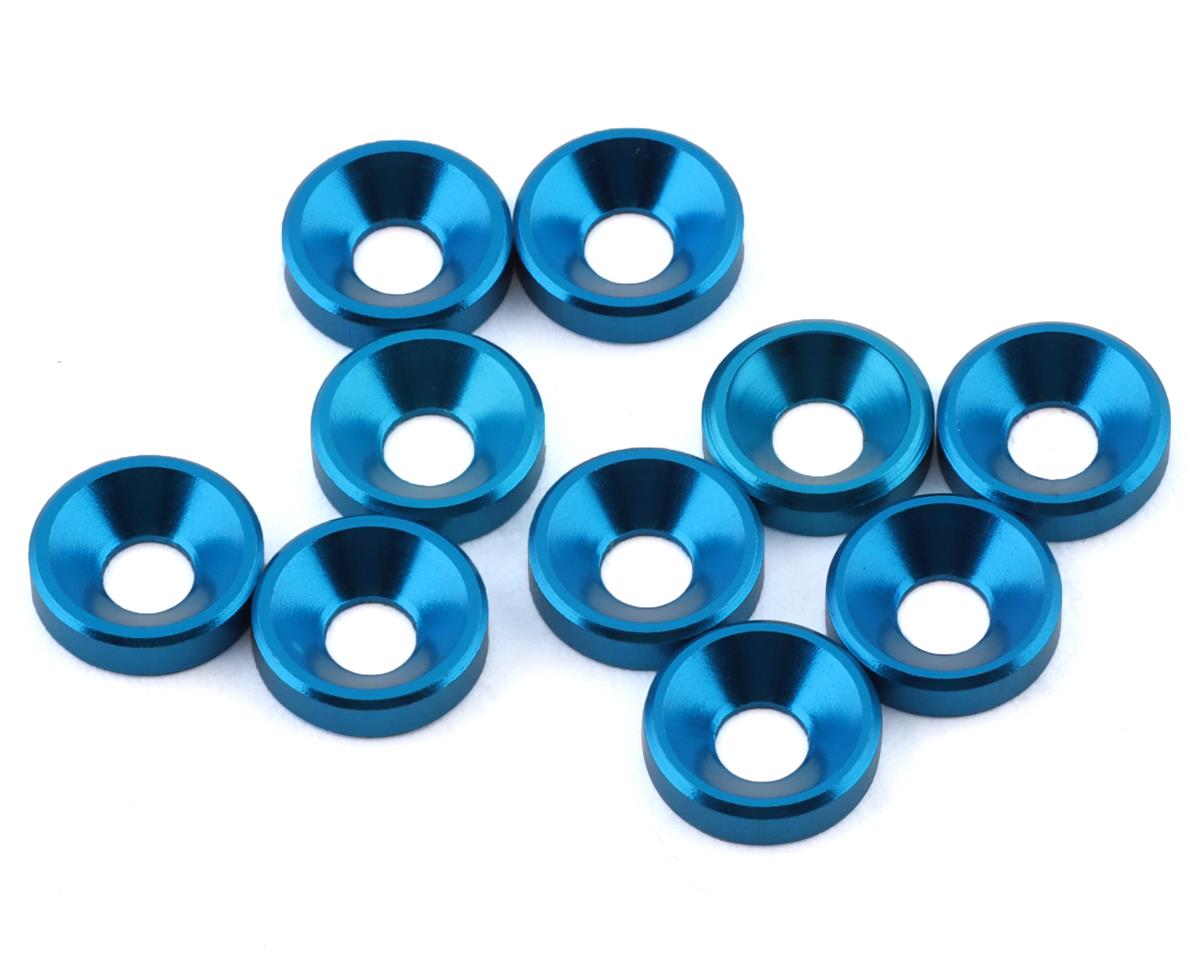 1 UP 80319 Racing 3mm Countersunk Washers Blue 10