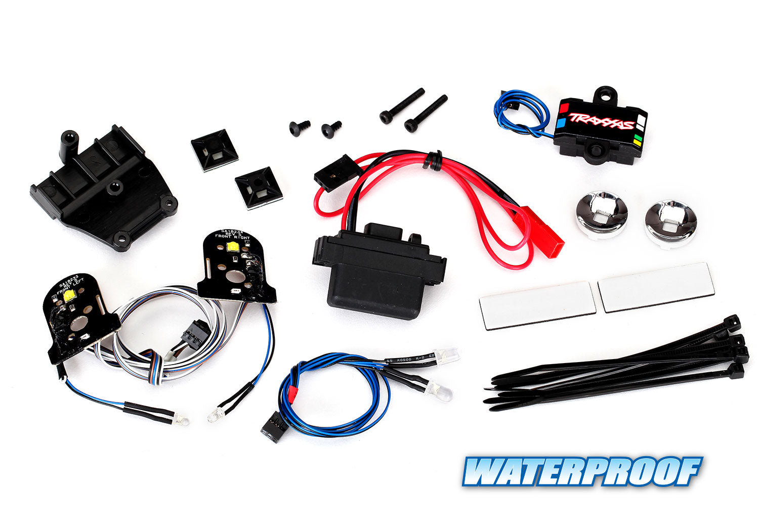 TRAXXAS 8038 LED Light Set Complete W/ Power Supply. Contains Headlights, Tail Lights, Side Markers Lights, and Distribution Block. Fits 8130 Body