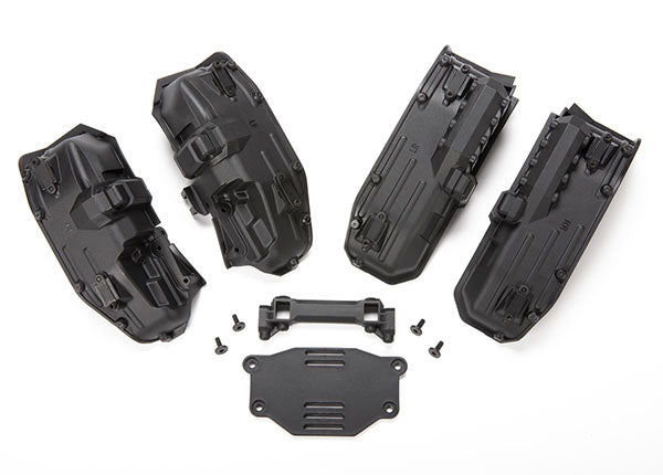 TRAXXAS 8080 Fenders, inner (narrow), front & rear (2 each)/ rock light covers (8)/ battery plate/ 3x8 flat-head screws (4)