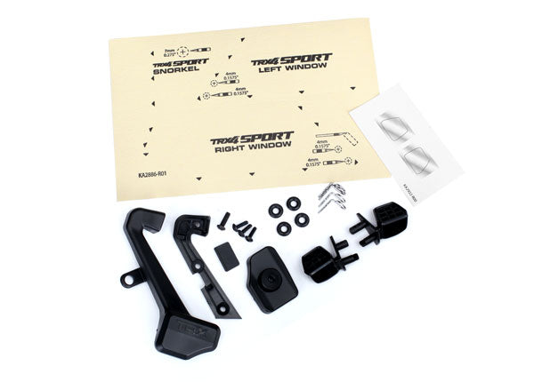 TRAXXAS 8119 Mirrors, side left & right snorkel mounting hardware fits 8111 or 8112 body