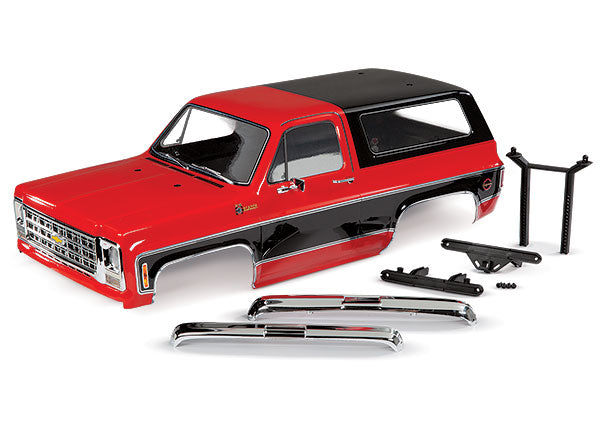 TRAXXAS 8130R Body, Chevrolet Blazer 1979 complete red includes grille, side mirrors, door handles, windshield wipers, front & rear bumpers, decals