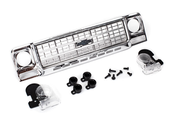 TRAXXAS 8134 Grille, Chevrolet Blazer (1979)/ grille retainers (4)/ headlight housing (2)/ lens (2)/ 2.6x8 BCS (4)/ 2.5x6 BCS (2) (fits #8130 body)