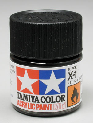 TAMIYA 81501 X-1 Acrylic Mini Black 1/3 oz