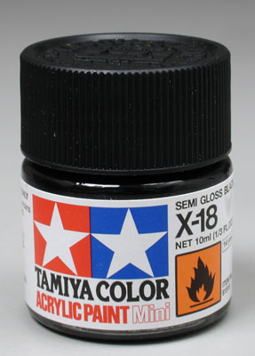 TAMIYA 81518 X-18 Acrylic Mini X18 Semi-Gloss Black 1/3 oz