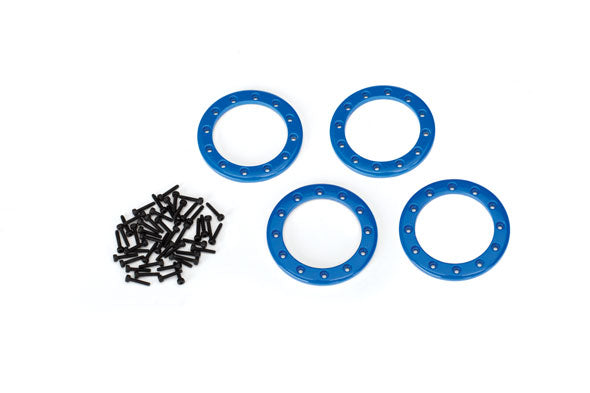 TRAXXAS 8169X Beadlock rings, blue (1.9") (aluminum) (4)/ 2x10 CS (48)