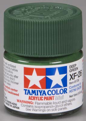 TAMIYA 81726 XF-26 Acrylic Mini Deep Green 1/3 oz