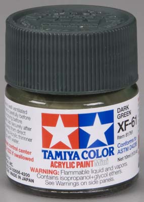 TAMIYA 81761 XF-61 Acrylic Mini Dark Green 1/3 oz