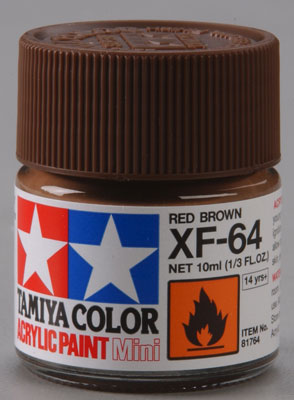 TAMIYA 81764 XF-64 Acrylic Mini Red Brown 1/3 oz