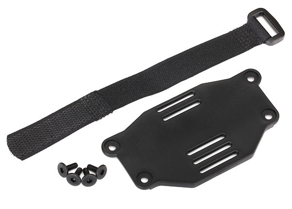 TRAXXAS 8223 Battery plate/ battery strap/ 3x8 flathead screws (4) (requires #8072 inner fenders)