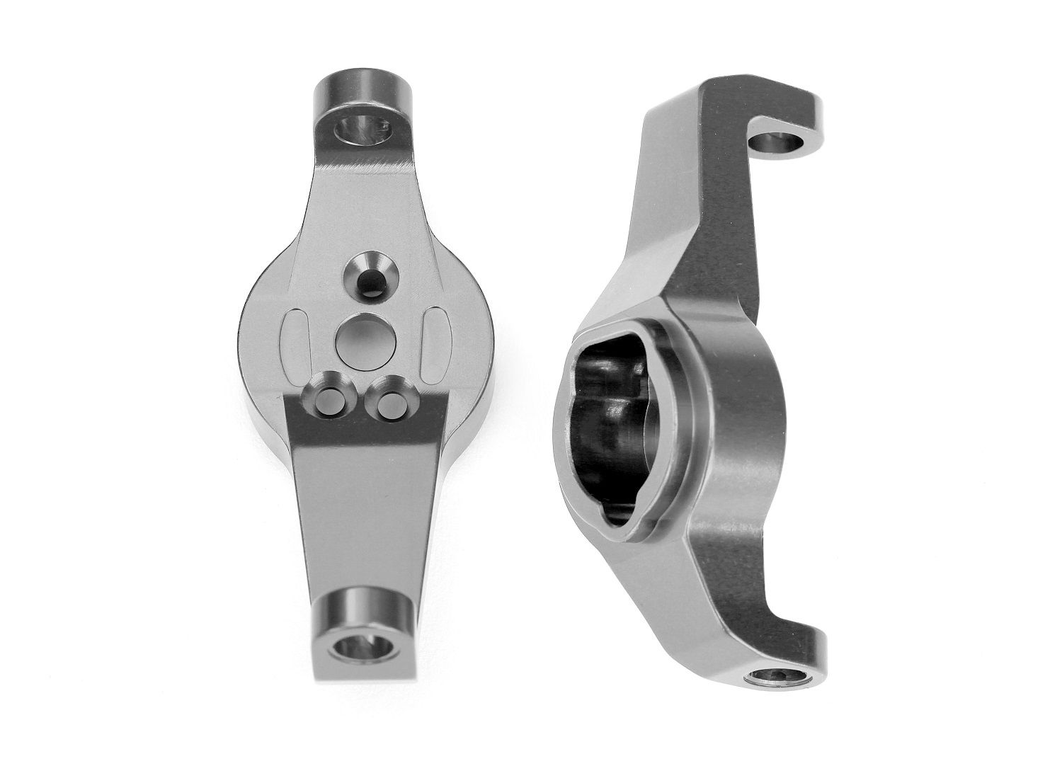 TRAXXAS 8232A Caster blocks, 6061-T6 aluminum (charcoal gray-anodized), left and right