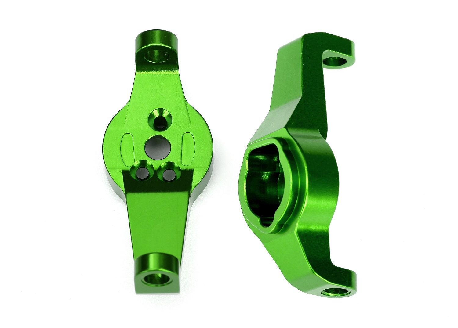 TRAXXAS 8232G Caster blocks, 6061-T6 aluminum (green-anodized), left and right
