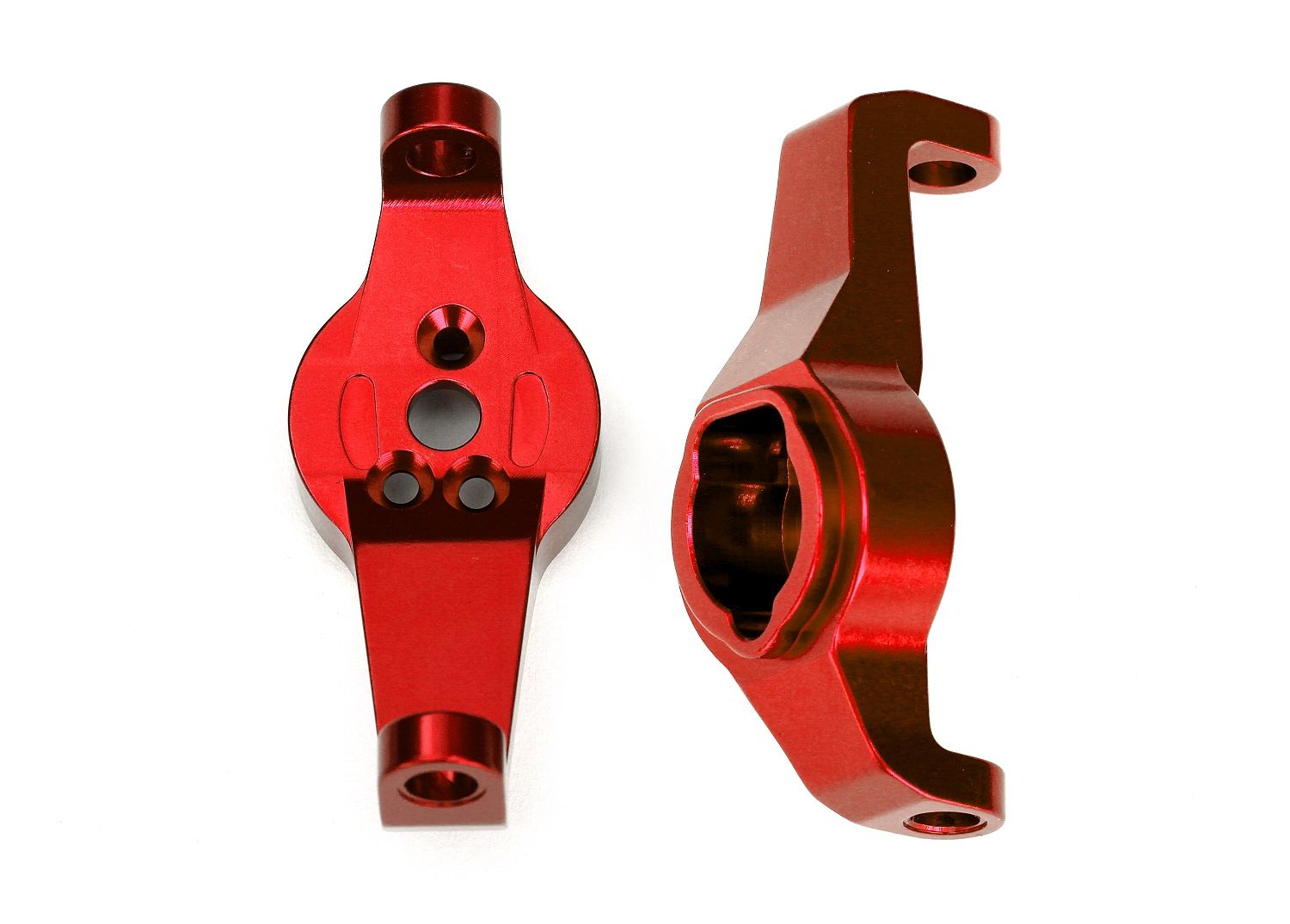TRAXXAS 8232R Caster blocks, 6061-T6 aluminum (red-anodized), left and right