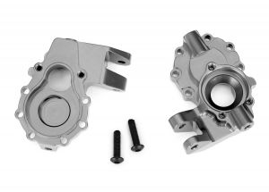 TRAXXAS 8252A Portal housings, inner (front), 6061-T6 aluminum (charcoal gray-anodized) (2)/ 3x12 BCS (2)