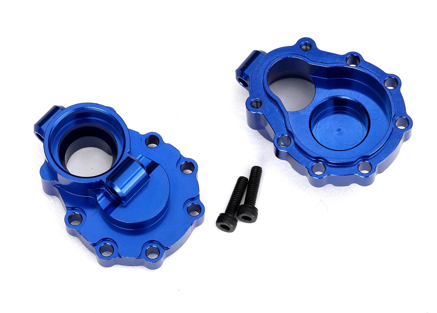 TRAXXAS 8253X Portal housings, inner (rear), 6061-T6 aluminum (blue-anodized) (2)/ 2.5x10 CS (2)