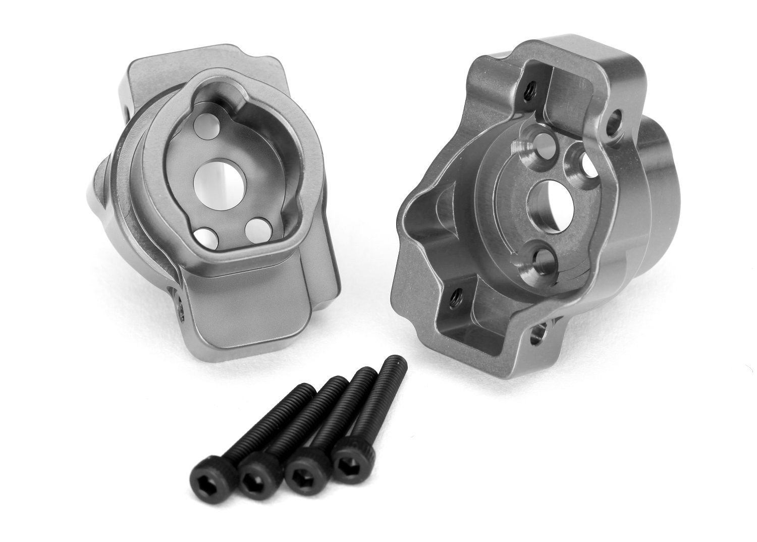 TRAXXAS 8256A Portal drive axle mount, rear, 6061-T6 aluminum (charcoal gray-anodized) (left and right)/ 2.5x16 CS (4)