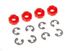 TRAXXAS 8261  Piston, damper red 4/ e-clips 8