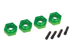 TRAXXAS 8269G Wheel hubs, 12mm hex, 6061-T6 aluminum (green-anodized) (4)/ screw pin (4)