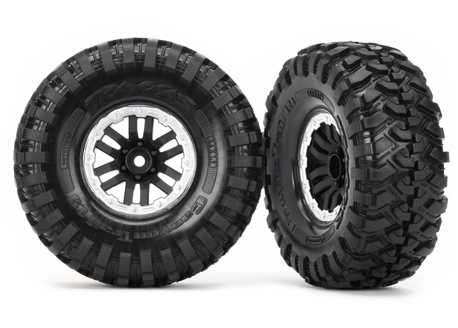 TRAXXAS 8272X Tires and wheels, assembled, glued TRX-4 1.9 satin beadlock wheels, Canyon Trail 4.6x1.9 tires (2)