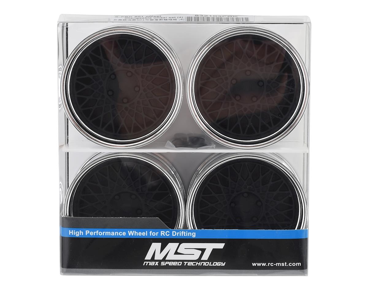 MST 832103FBK 501 Wheel Set Flat Black Offset Changeable w/12mm Hex