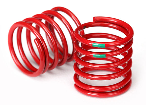 TRAXXAS 8363 Spring, Shock (red) (4.075 rate, green stripe) (2)