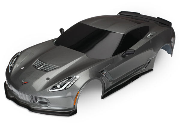 TRAXXAS 8386A Body, Chevrolet Corvette Z06, graphite (painted, decals applied)