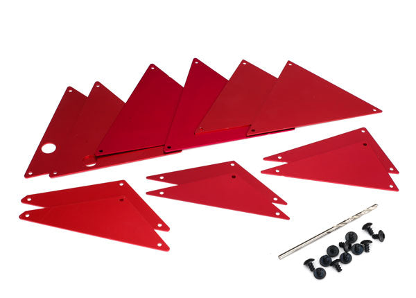 TRAXXAS 843R Tube chassis, inner panels, aluminum (red-anodized) (front (2)/ wheel well (4)/ middle (4)/ rear (2))