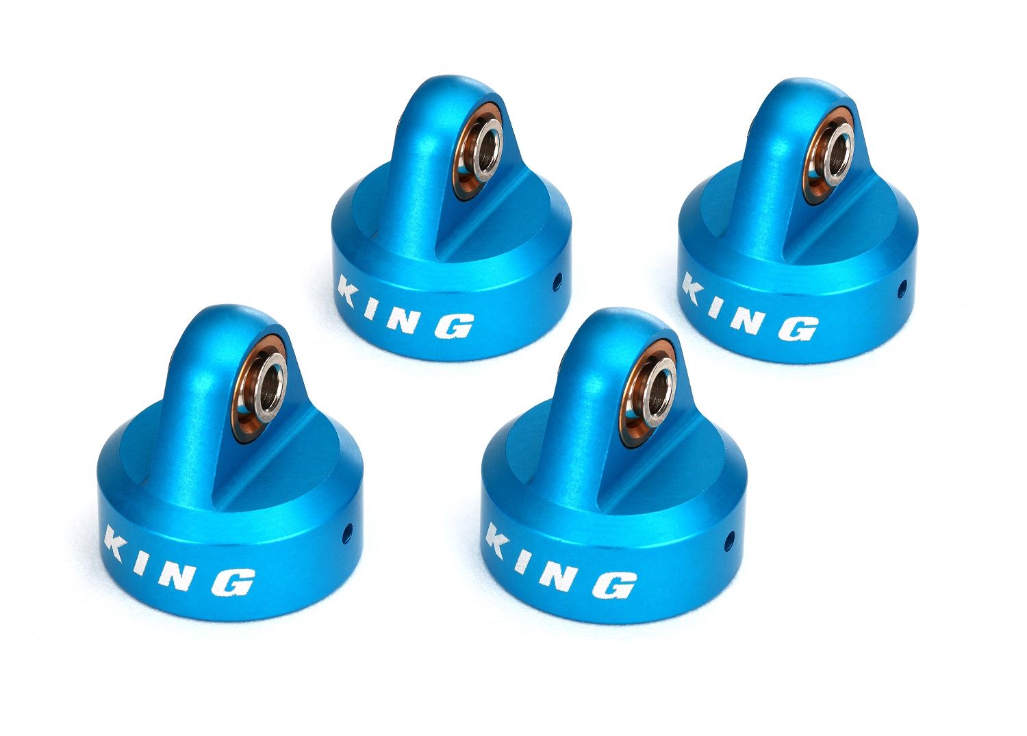 TRAXXAS 8457 Shock caps, aluminum (blue-anodized), King® shocks (4)