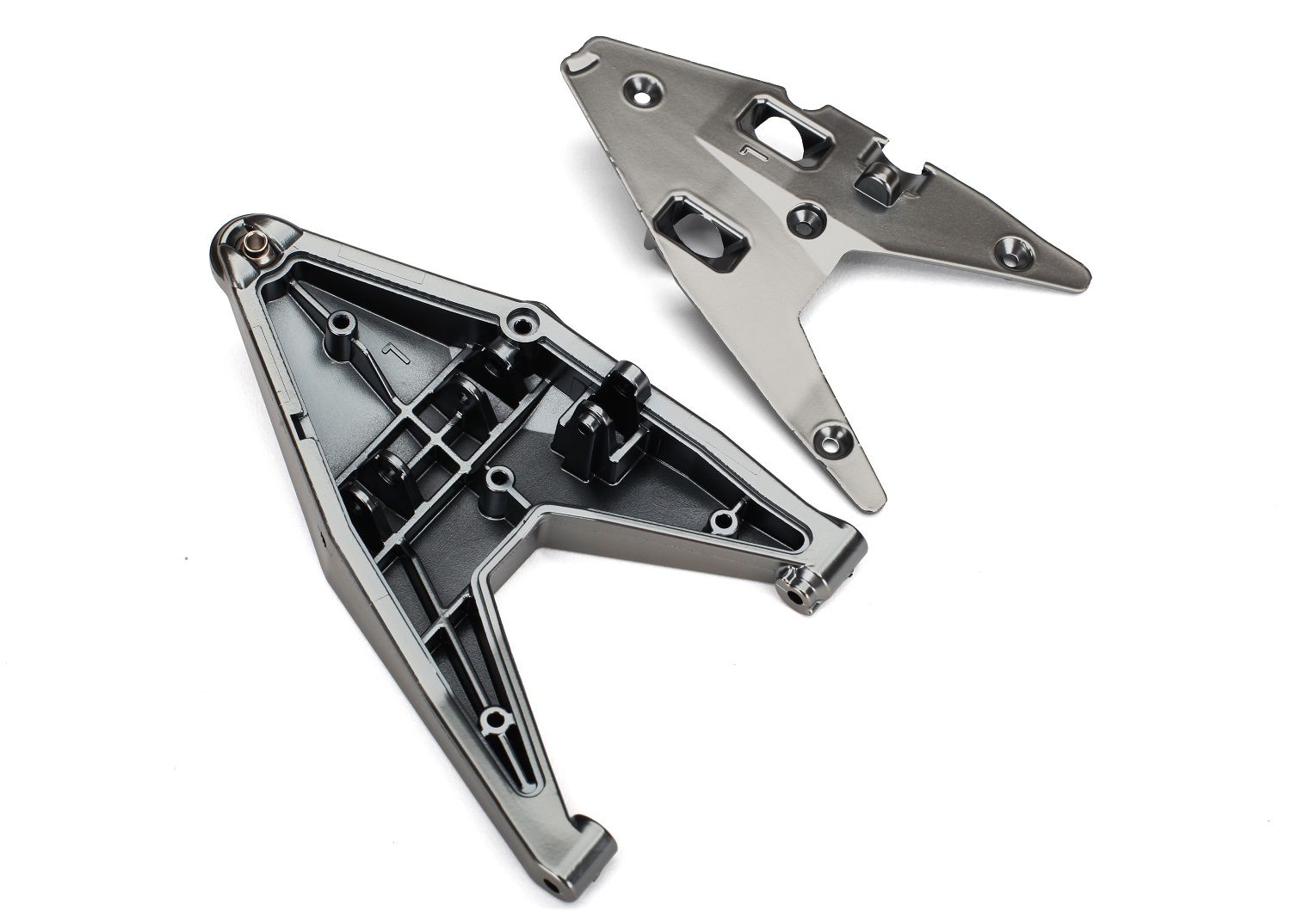 TRAXXAS 8533X Suspension arm, lower left/ arm insert (satin black chrome-plated) (assembled with hollow ball)