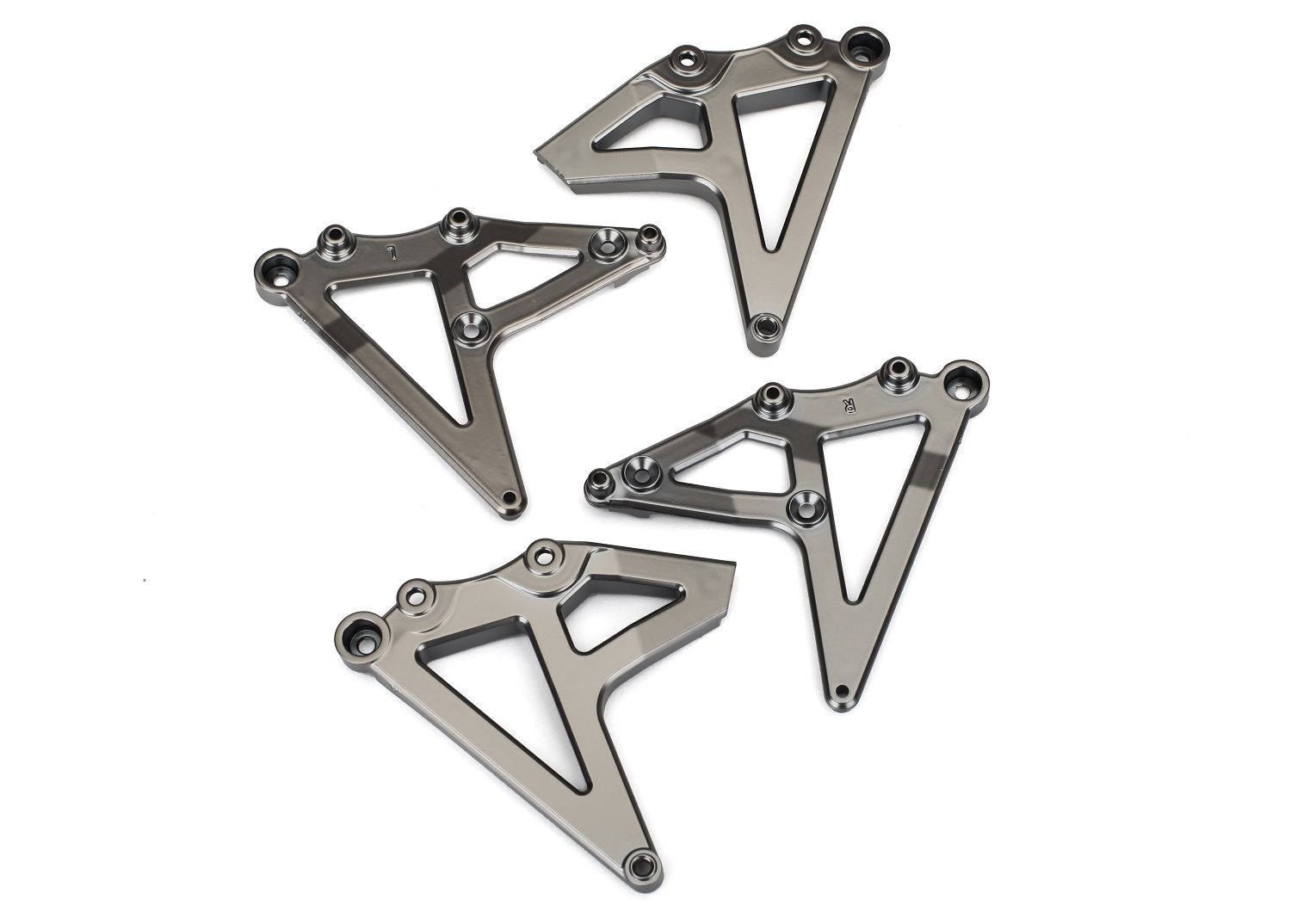 TRAXXAS 8538X Shock mounts, rear (left & right) (satin black chrome-plated)
