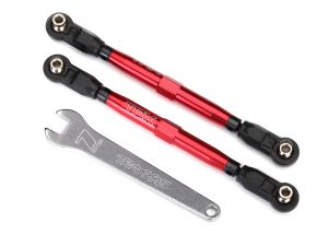 TRAXXAS 8547R Toe links, front, Unlimited Desert Racer Red 102mm (2) assembled with rod ends and hollow balls / aluminum wrench, 7mm (1)