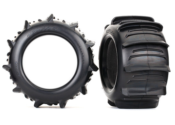 TRAXXAS 8673 Tires, paddle 3.8” (2)/ foam inserts (2) For The E-REvo VXL Brushless
